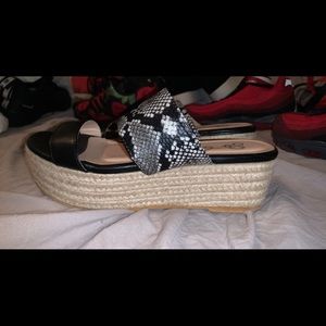 Snakeskin Platform Sandals